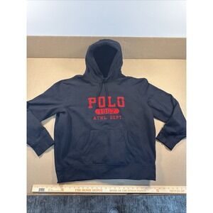 Polo Ralph Lauren Athletic Dept Spellout Pullover Black Hoodie Men's Size XXL